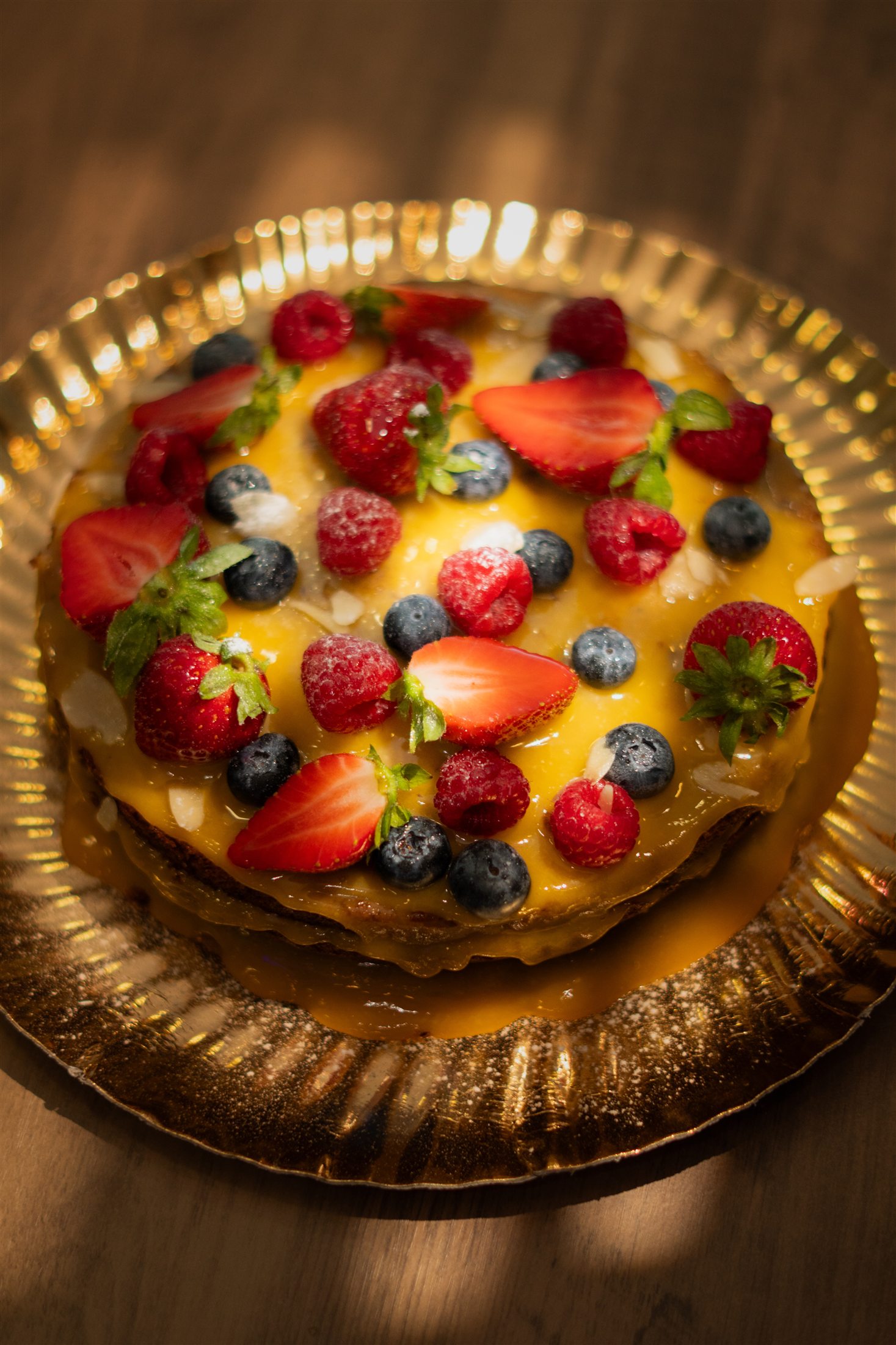 Bolo de frutos vermelhos