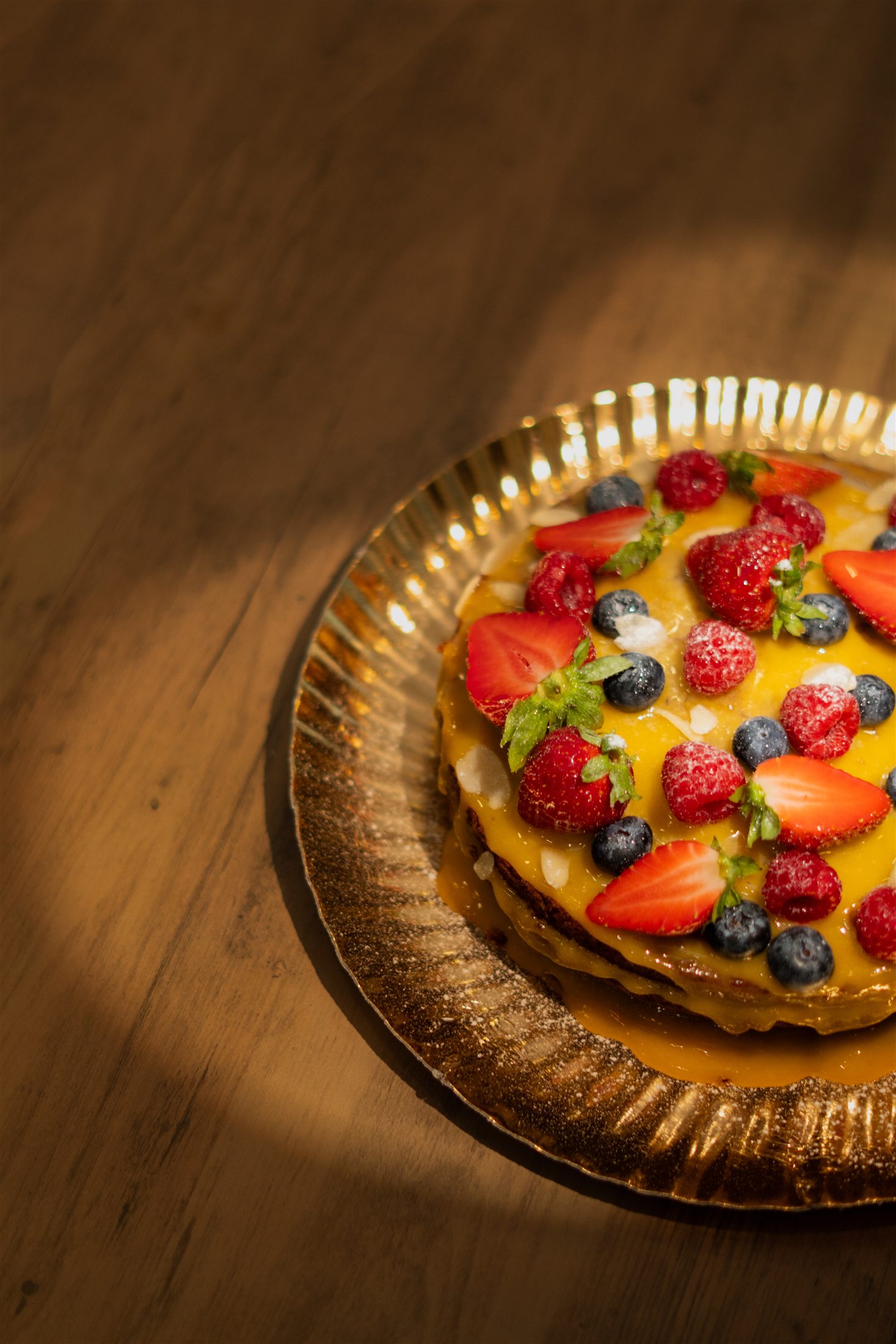 Bolo de frutos vermelhos
